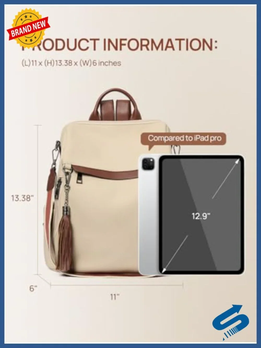 PU Leather Anti Theft Travel Backpack Purse with Tassel